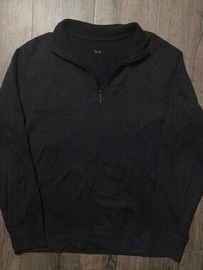 Black Van Heusen Quarter Zip Pullover Sweatshirt